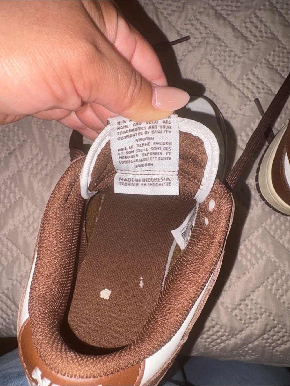 Nike Woman  Low-Top Sneakers — White and Brown - Picture 6 of 7